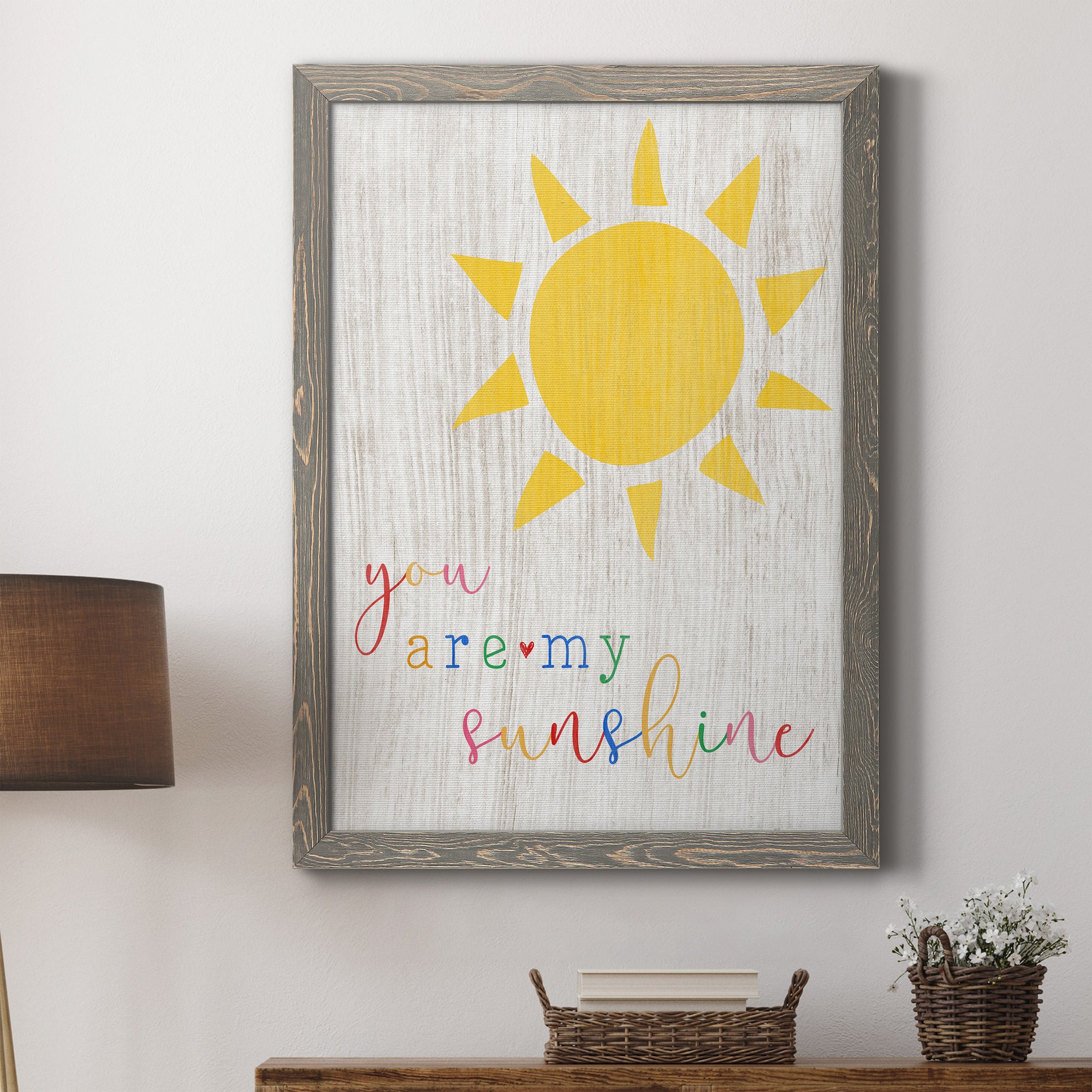 You are my Sunshine - Premium Canvas Framed in Barnwood - Ready to Hang