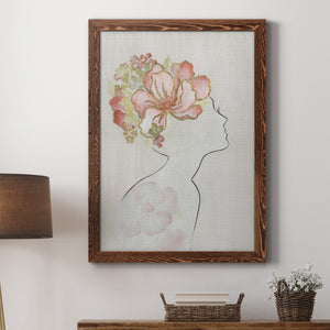 Fashion Floral Silhouette I - Premium Canvas Framed in Barnwood - Ready to Hang