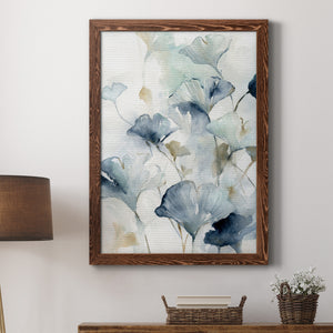 Indigo Ginkgo II - Premium Canvas Framed in Barnwood - Ready to Hang