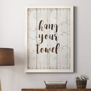 Hang Your Towel - Premium Canvas Framed in Barnwood - Ready to Hang