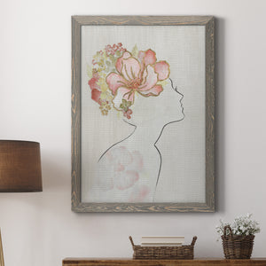 Fashion Floral Silhouette I - Premium Canvas Framed in Barnwood - Ready to Hang
