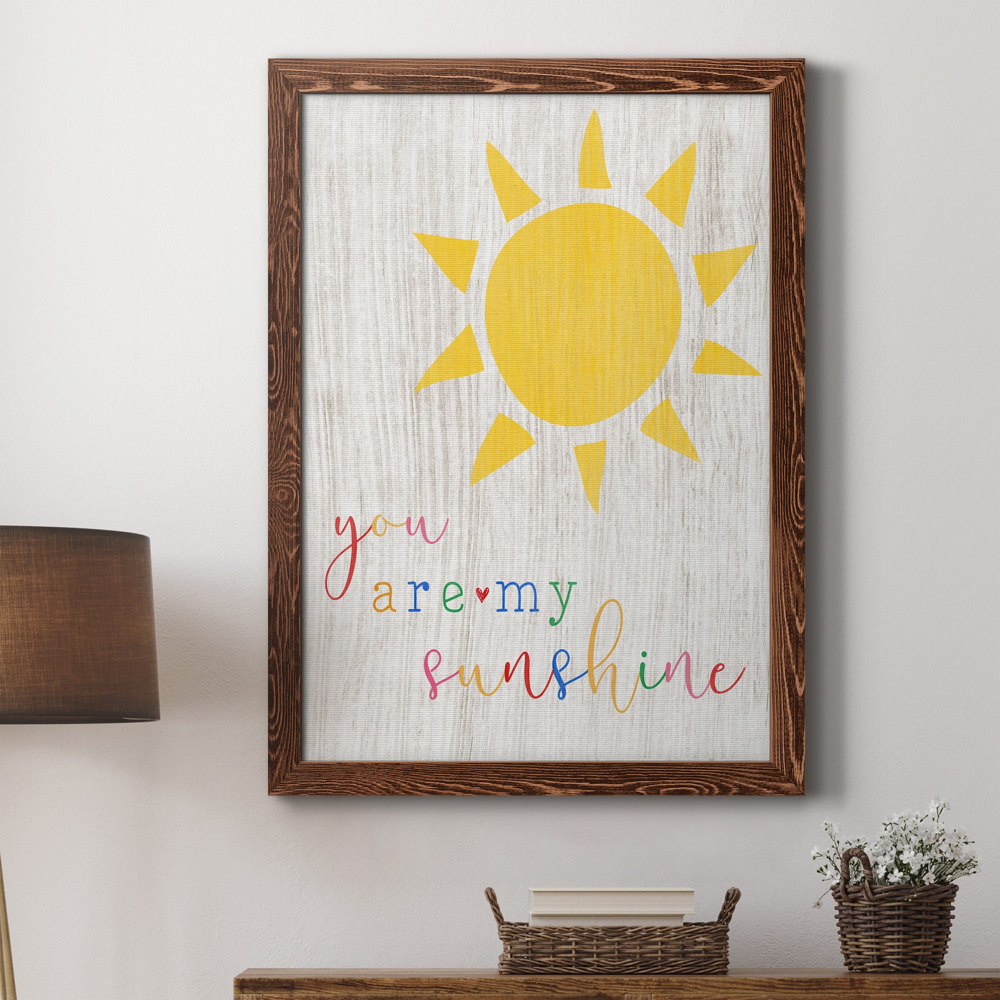 You are my Sunshine - Premium Canvas Framed in Barnwood - Ready to Hang