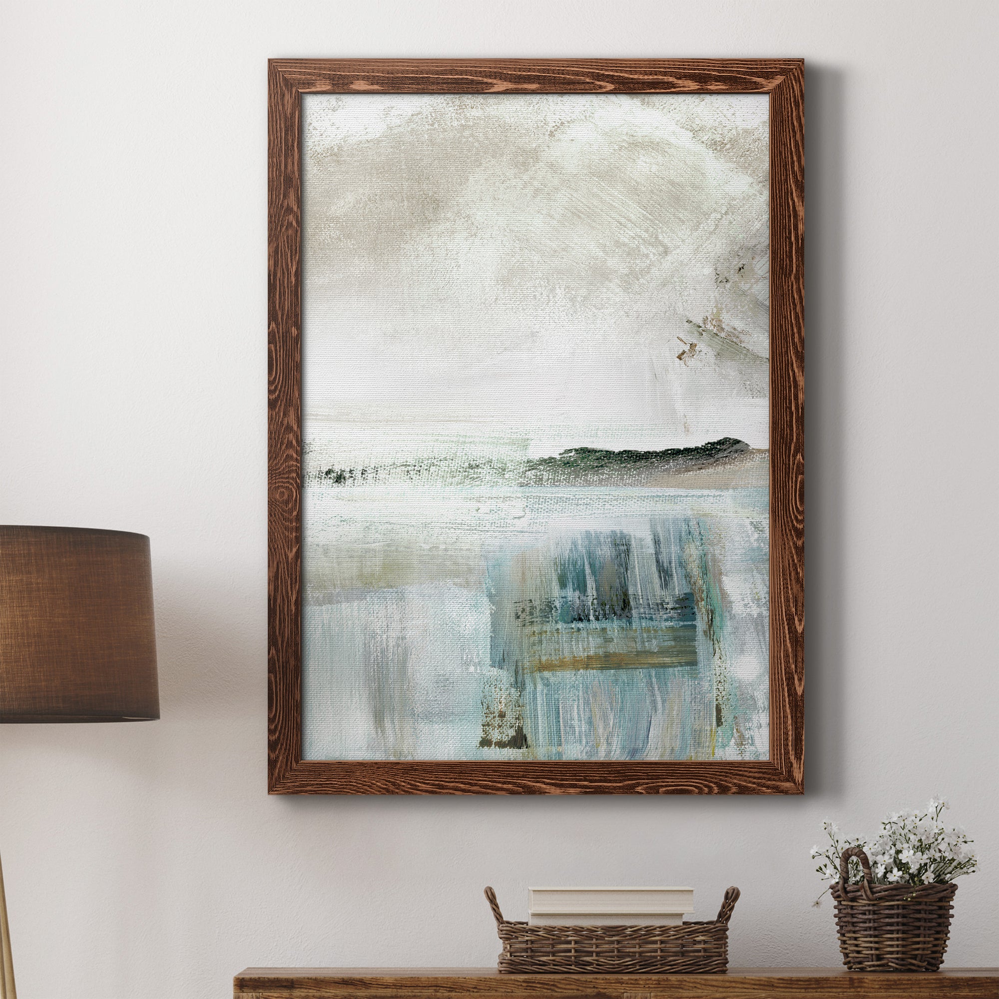 Summer Teal II - Premium Canvas Framed in Barnwood - Ready to Hang