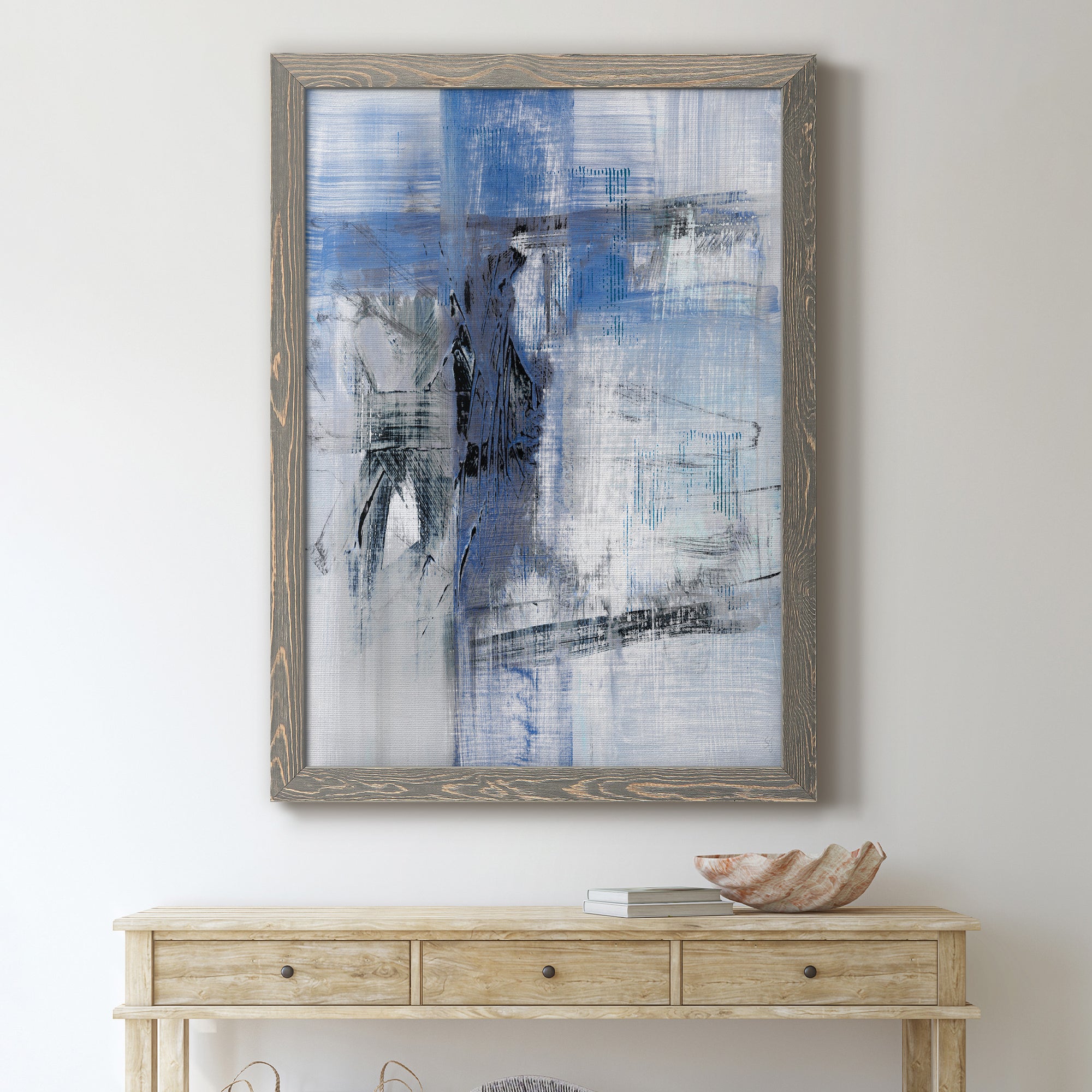 Reflections in Indigo - Premium Canvas Framed in Barnwood - Ready to Hang