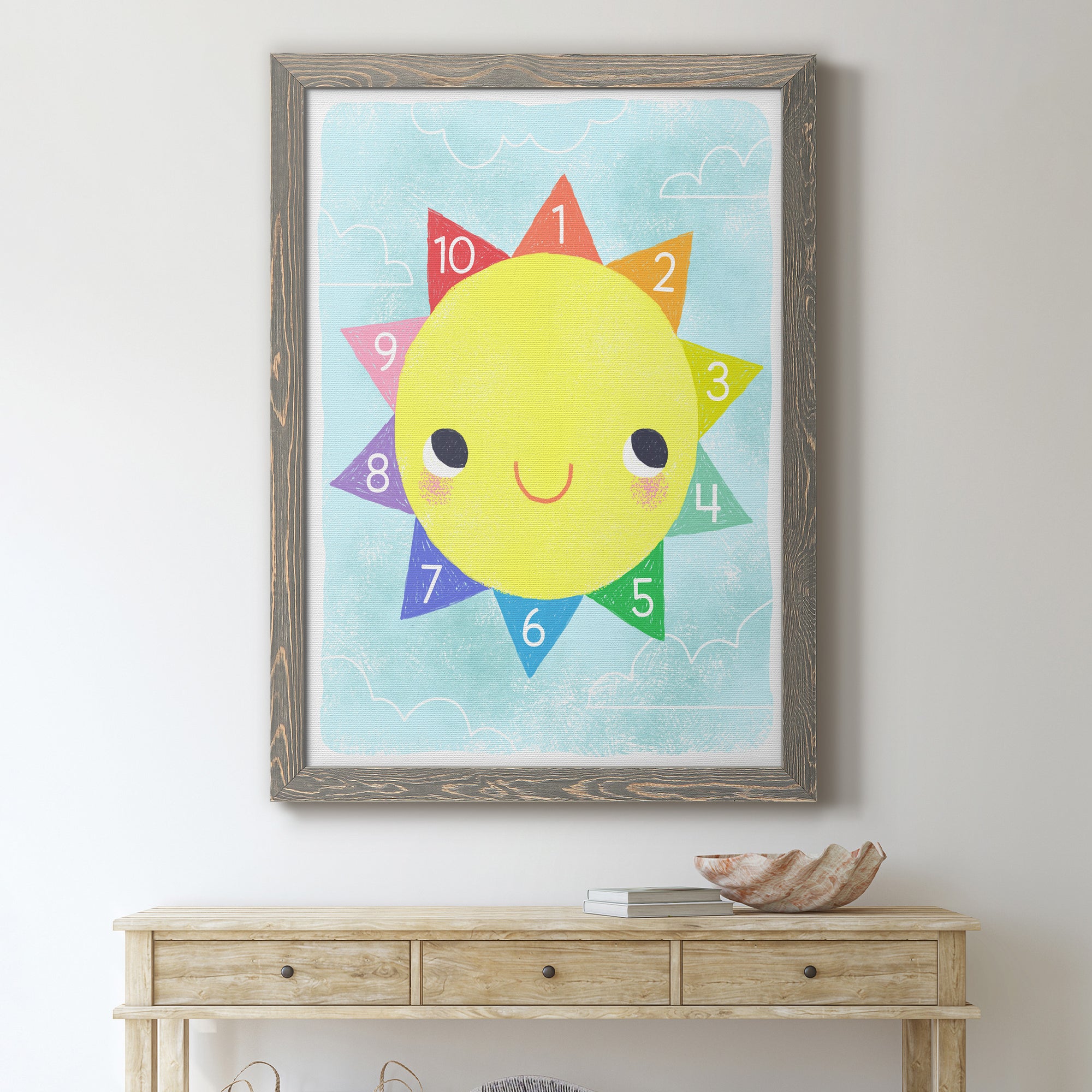 Counting Sun - Premium Canvas Framed in Barnwood - Ready to Hang