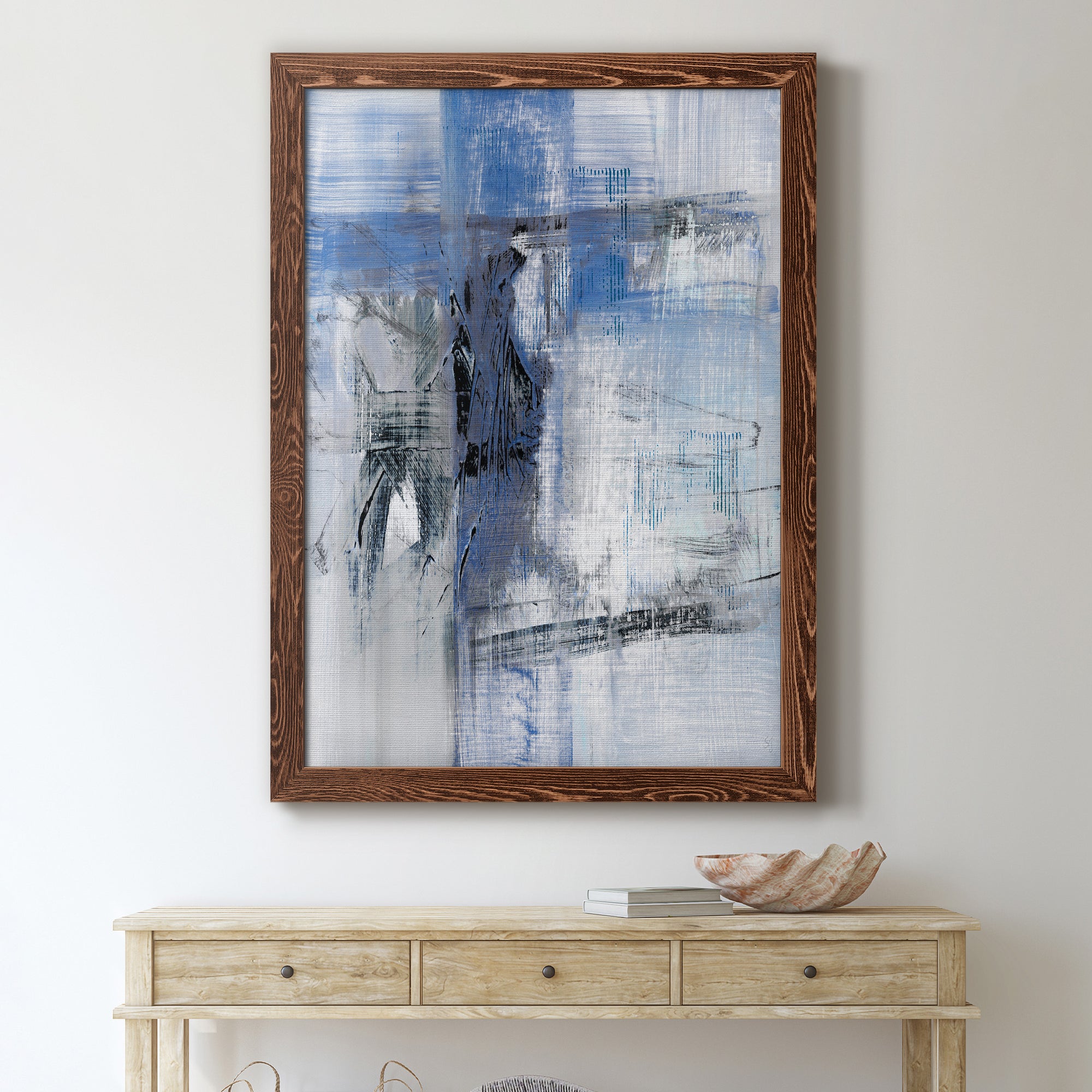 Reflections in Indigo - Premium Canvas Framed in Barnwood - Ready to Hang