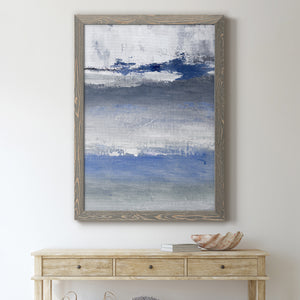 Soft Solace Indigo - Premium Canvas Framed in Barnwood - Ready to Hang