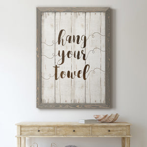 Hang Your Towel - Premium Canvas Framed in Barnwood - Ready to Hang