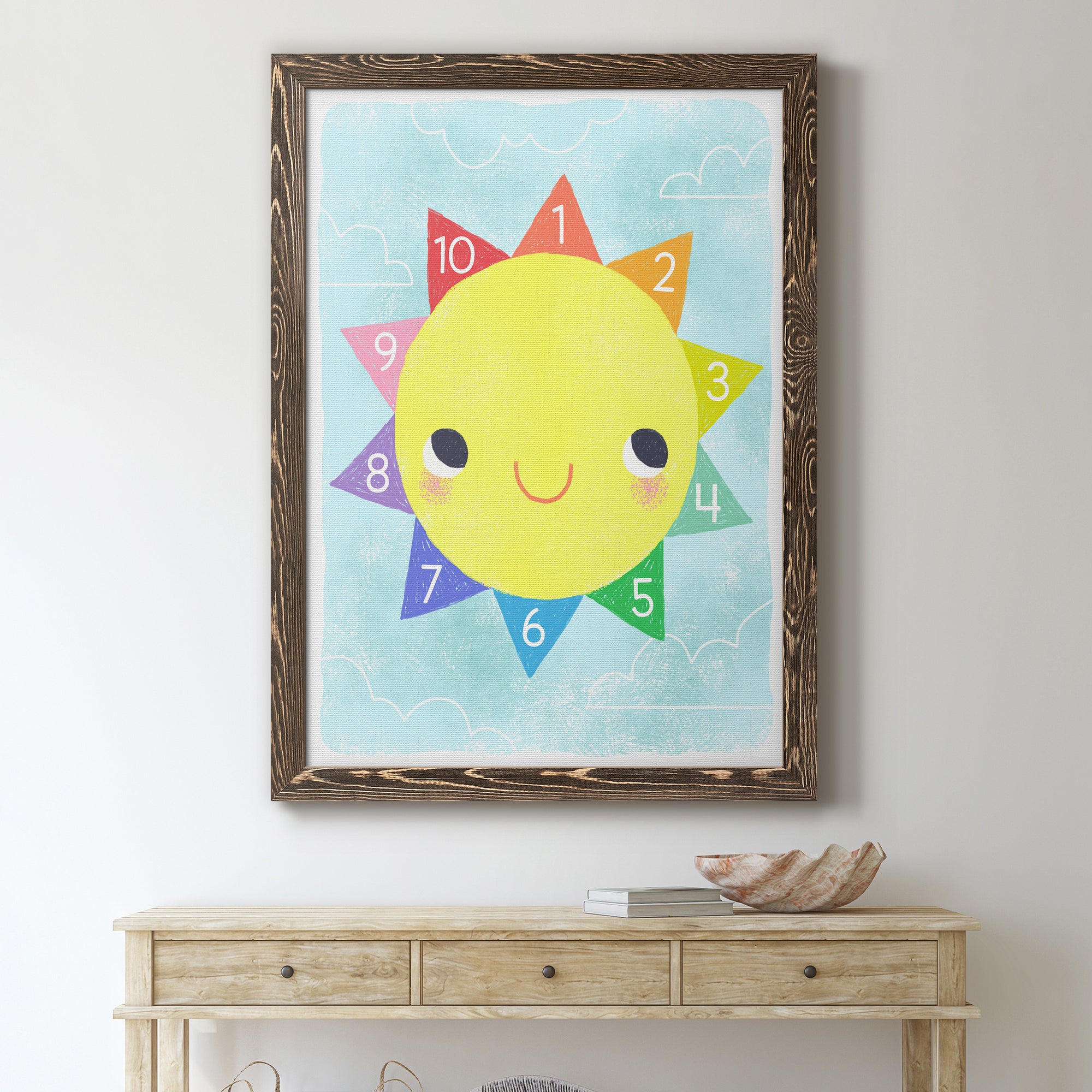 Counting Sun - Premium Canvas Framed in Barnwood - Ready to Hang