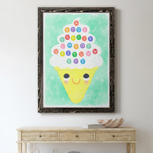 Ice Cream Alphabet - Premium Canvas Framed in Barnwood - Ready to Hang