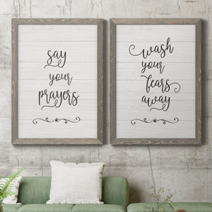 Say Your Prayers- Premium Framed Canvas in Barnwood - Ready to Hang