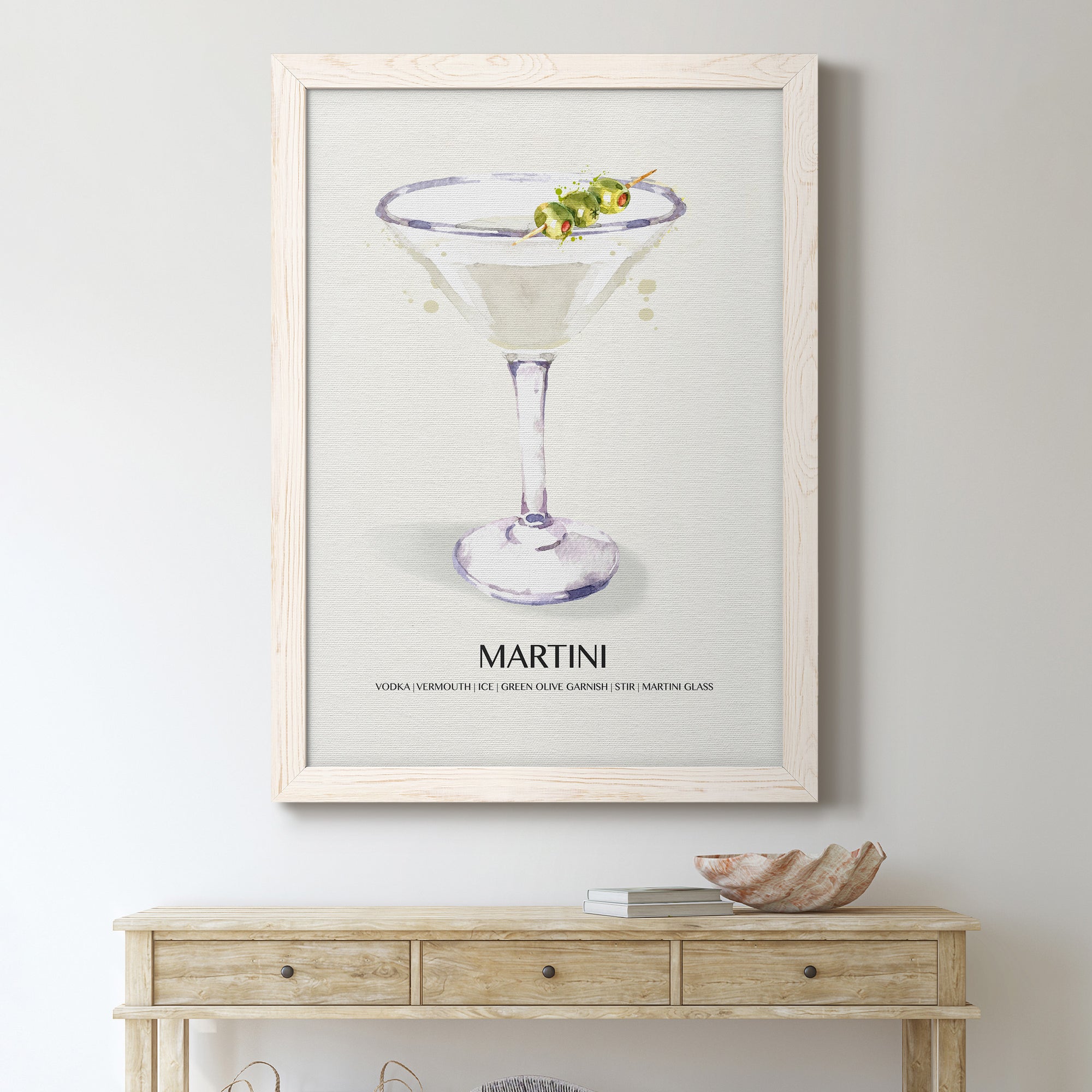 Martini - Premium Canvas Framed in Barnwood - Ready to Hang