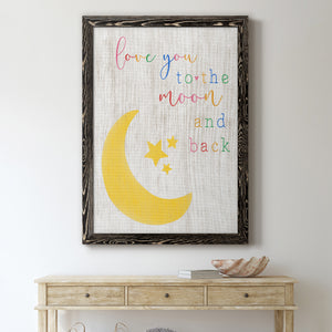 To the Moon and Back - Premium Canvas Framed in Barnwood - Ready to Hang