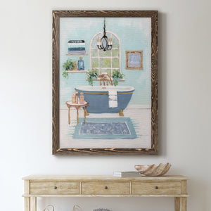 Blue Bath I - Premium Canvas Framed in Barnwood - Ready to Hang