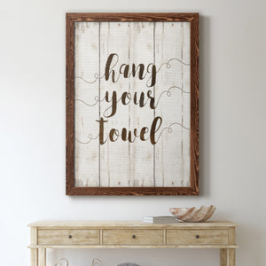 Hang Your Towel - Premium Canvas Framed in Barnwood - Ready to Hang