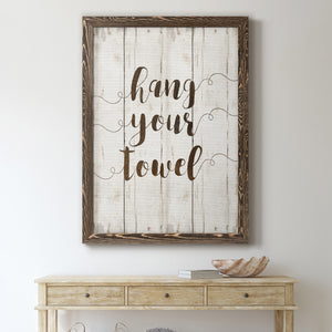 Hang Your Towel - Premium Canvas Framed in Barnwood - Ready to Hang