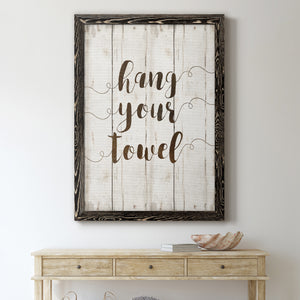 Hang Your Towel - Premium Canvas Framed in Barnwood - Ready to Hang