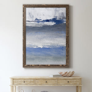 Soft Solace Indigo - Premium Canvas Framed in Barnwood - Ready to Hang