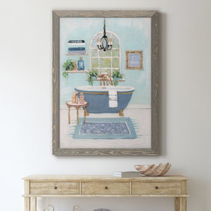 Blue Bath I - Premium Canvas Framed in Barnwood - Ready to Hang