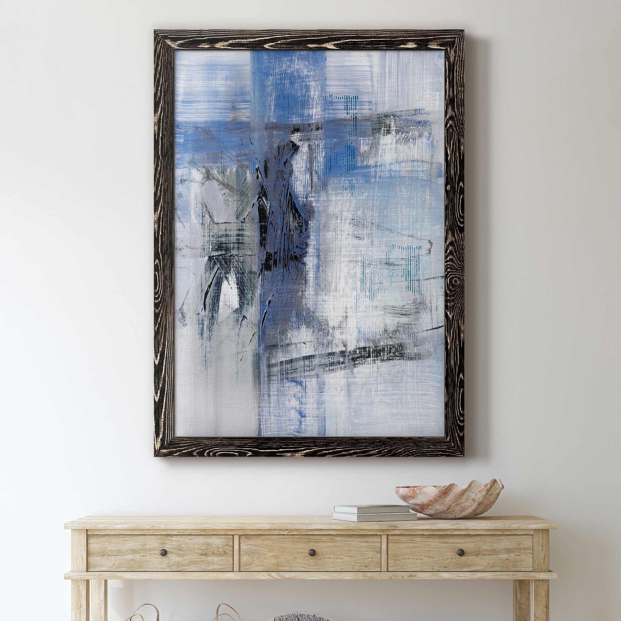 Reflections in Indigo - Premium Canvas Framed in Barnwood - Ready to Hang