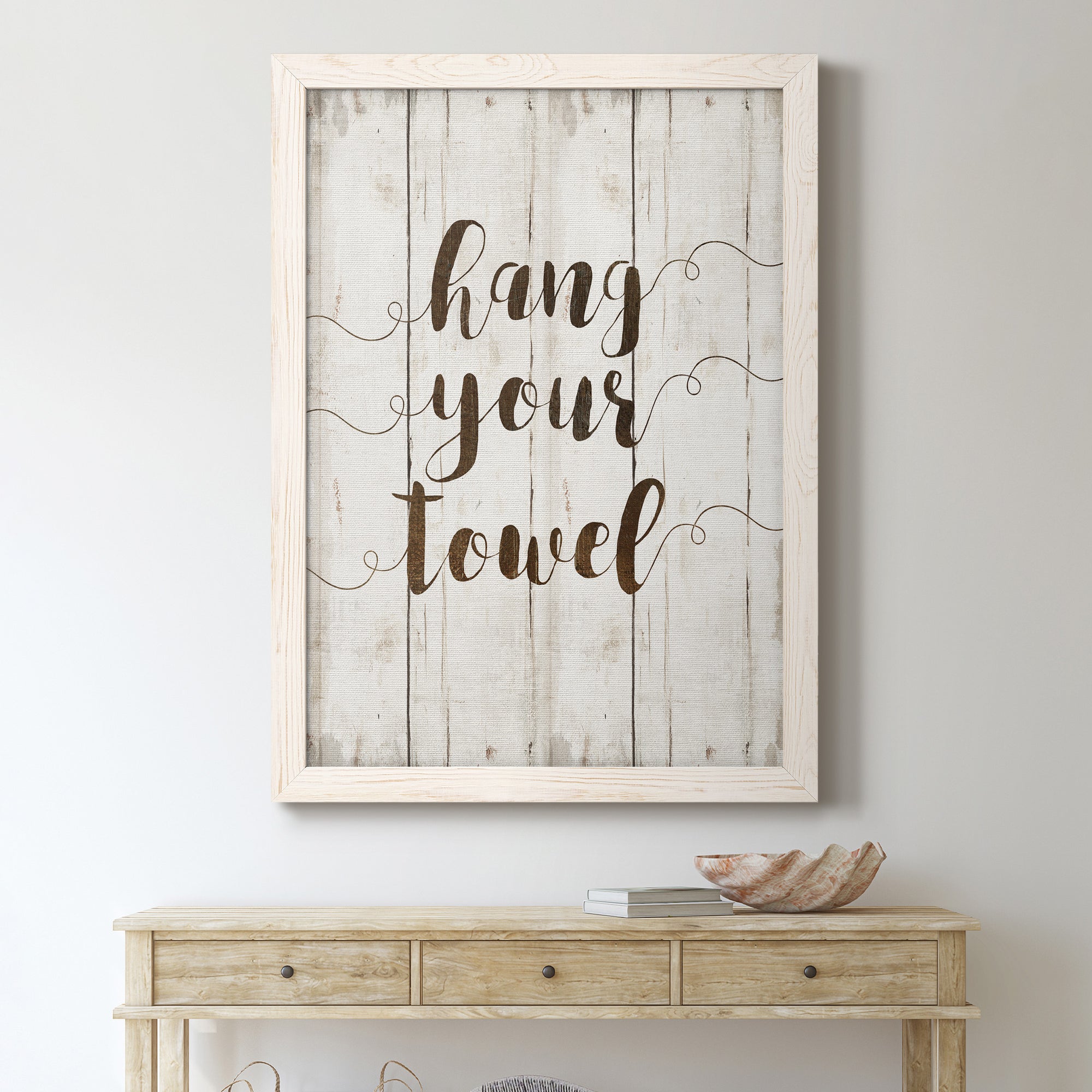 Hang Your Towel - Premium Canvas Framed in Barnwood - Ready to Hang