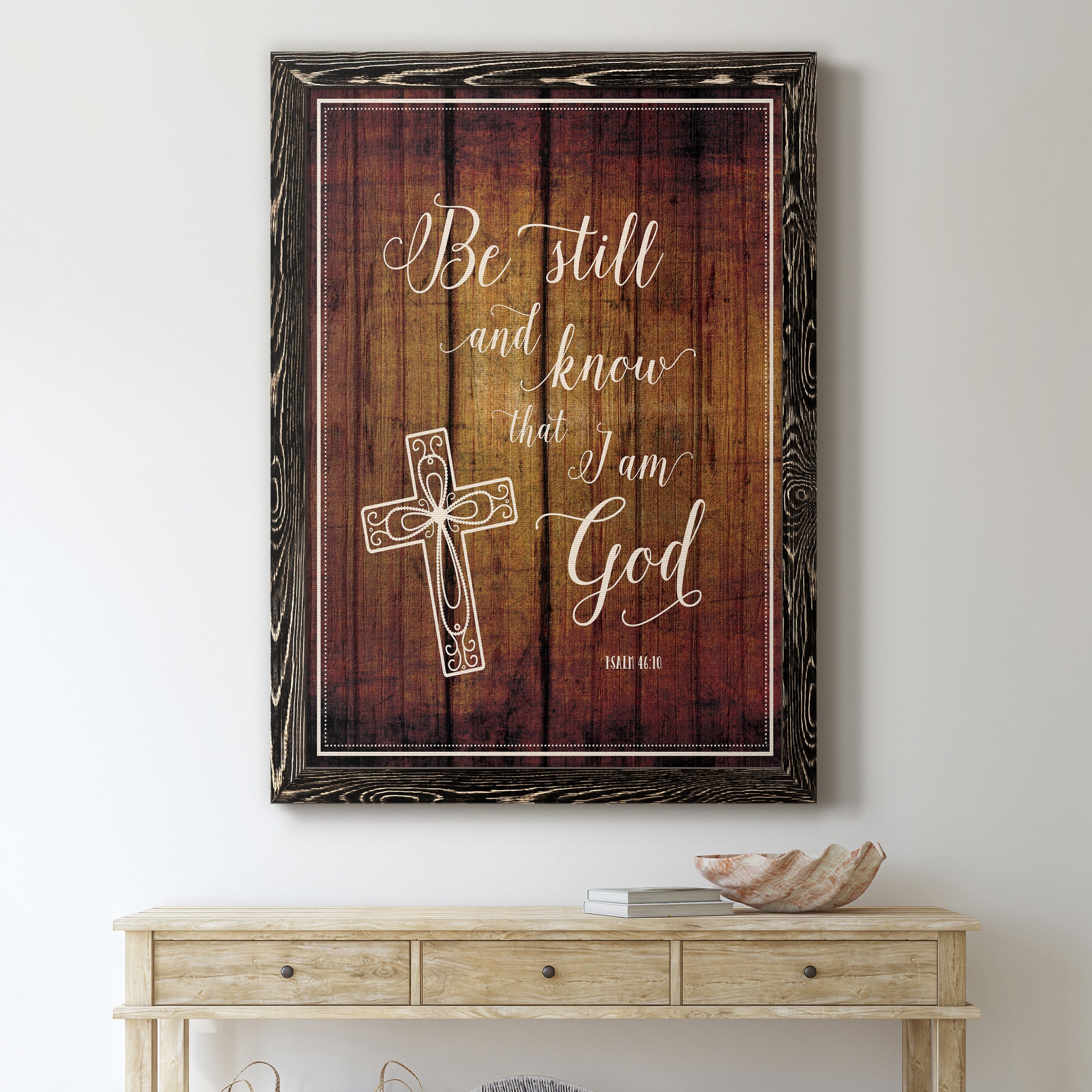 Be Still - Premium Canvas Framed in Barnwood - Ready to Hang