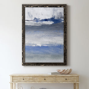 Soft Solace Indigo - Premium Canvas Framed in Barnwood - Ready to Hang