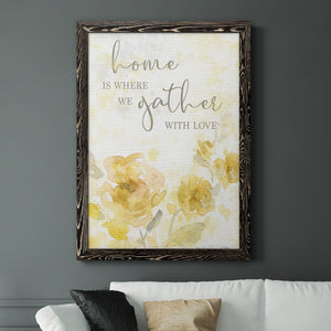 Gather with Love - Premium Canvas Framed in Barnwood - Ready to Hang