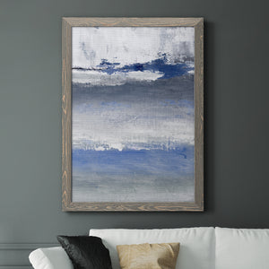 Soft Solace Indigo - Premium Canvas Framed in Barnwood - Ready to Hang