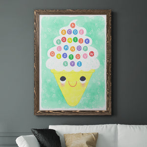 Ice Cream Alphabet - Premium Canvas Framed in Barnwood - Ready to Hang