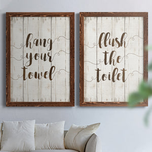 Hang Your Towel- Premium Framed Canvas in Barnwood - Ready to Hang