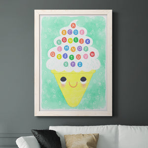 Ice Cream Alphabet - Premium Canvas Framed in Barnwood - Ready to Hang