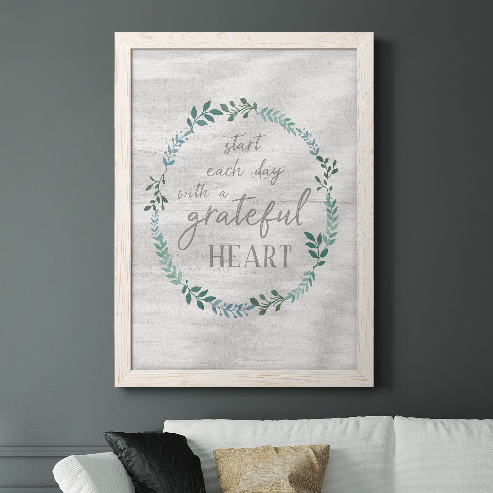 Start Each Day - Premium Canvas Framed in Barnwood - Ready to Hang