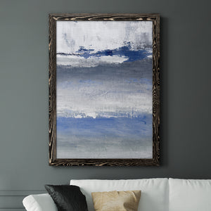 Soft Solace Indigo - Premium Canvas Framed in Barnwood - Ready to Hang