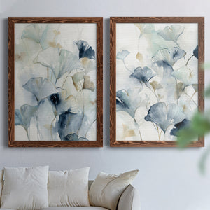 Indigo Ginkgo I- Premium Framed Canvas in Barnwood - Ready to Hang