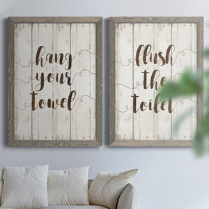 Hang Your Towel- Premium Framed Canvas in Barnwood - Ready to Hang