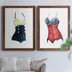 Vintage Swimwear I- Premium Framed Canvas in Barnwood - Ready to Hang