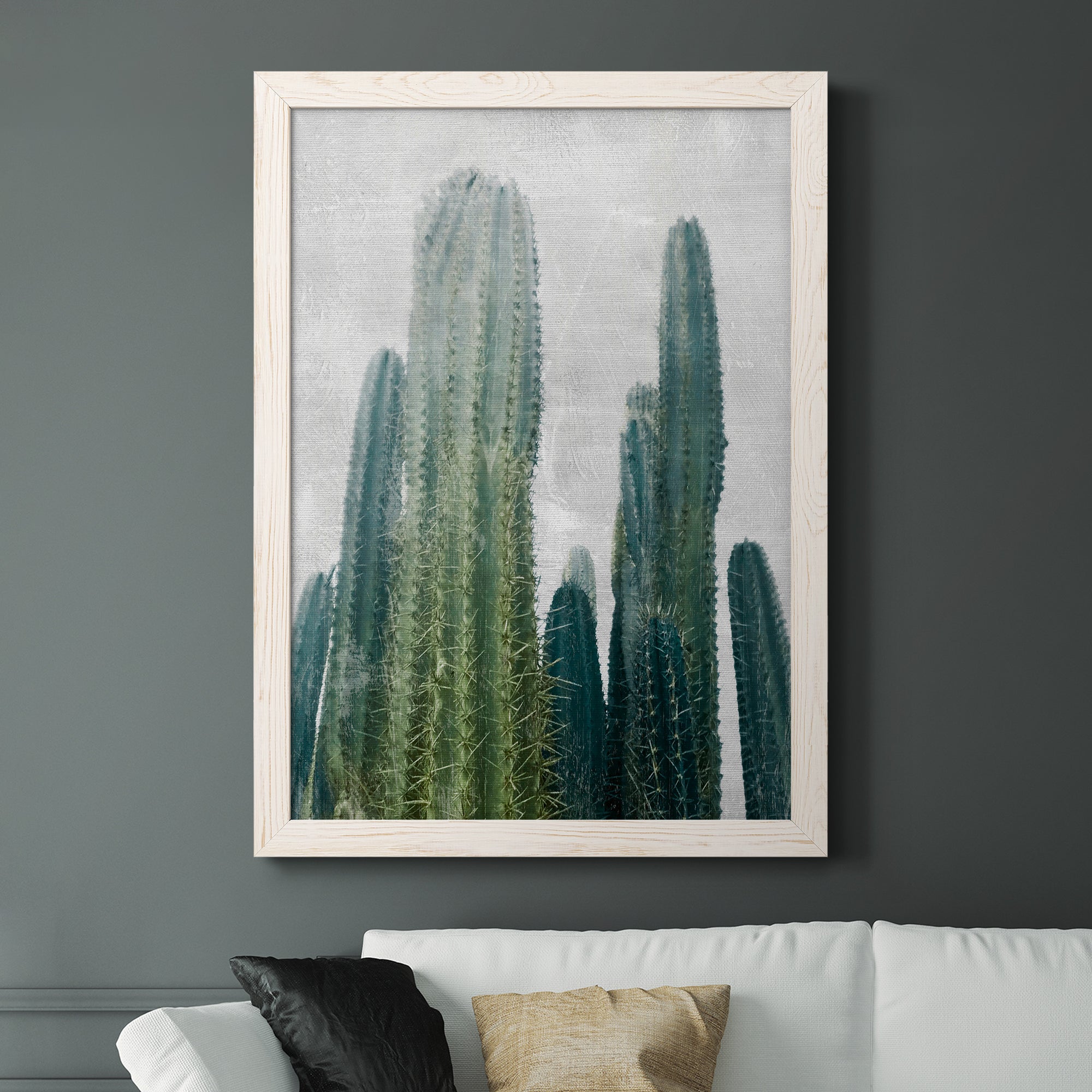 Aruba Cacti I - Premium Canvas Framed in Barnwood - Ready to Hang