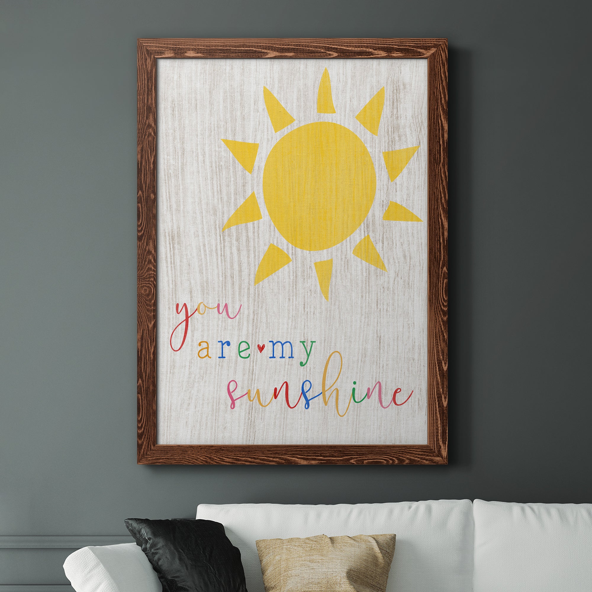 You are my Sunshine - Premium Canvas Framed in Barnwood - Ready to Hang