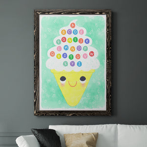 Ice Cream Alphabet - Premium Canvas Framed in Barnwood - Ready to Hang