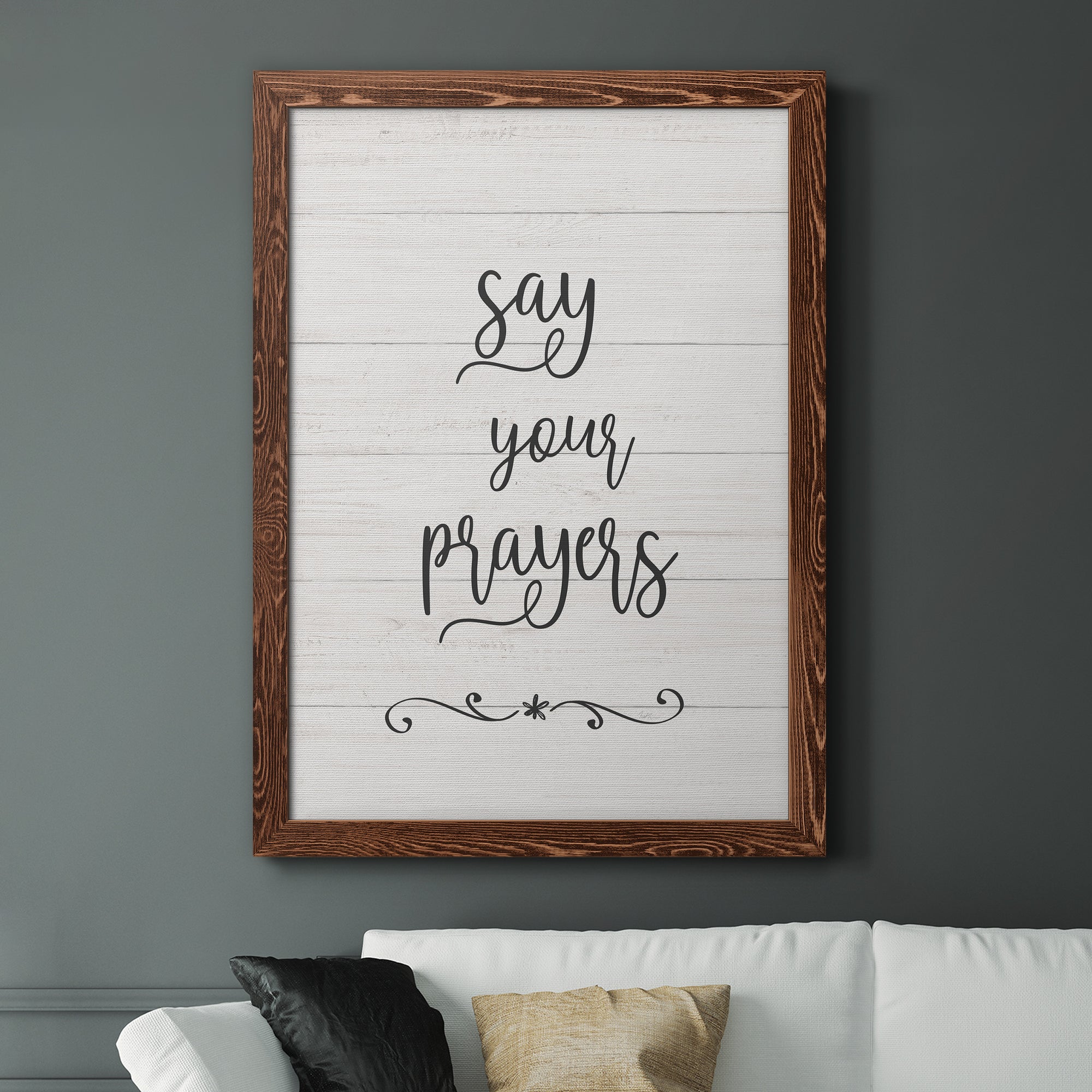 Say Your Prayers - Premium Canvas Framed in Barnwood - Ready to Hang