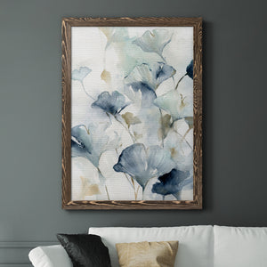 Indigo Ginkgo II - Premium Canvas Framed in Barnwood - Ready to Hang