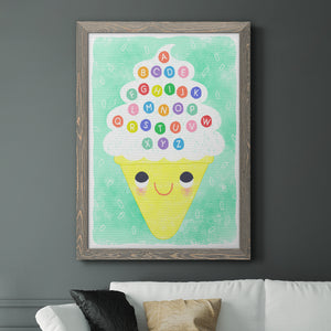 Ice Cream Alphabet - Premium Canvas Framed in Barnwood - Ready to Hang