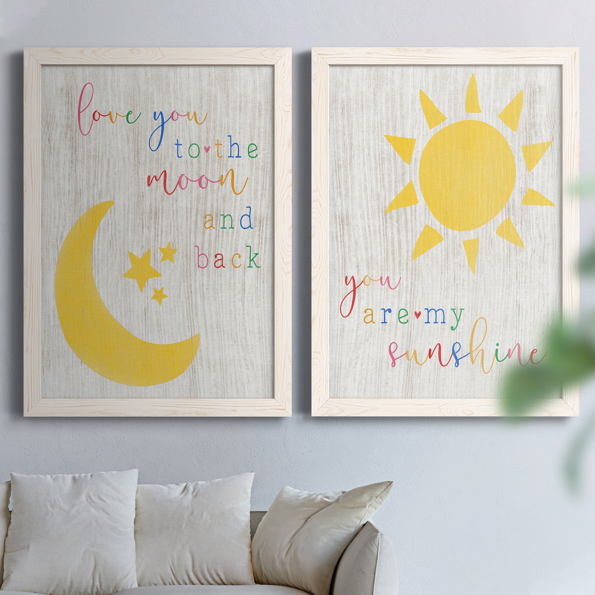 To the Moon and Back- Premium Framed Canvas in Barnwood - Ready to Hang
