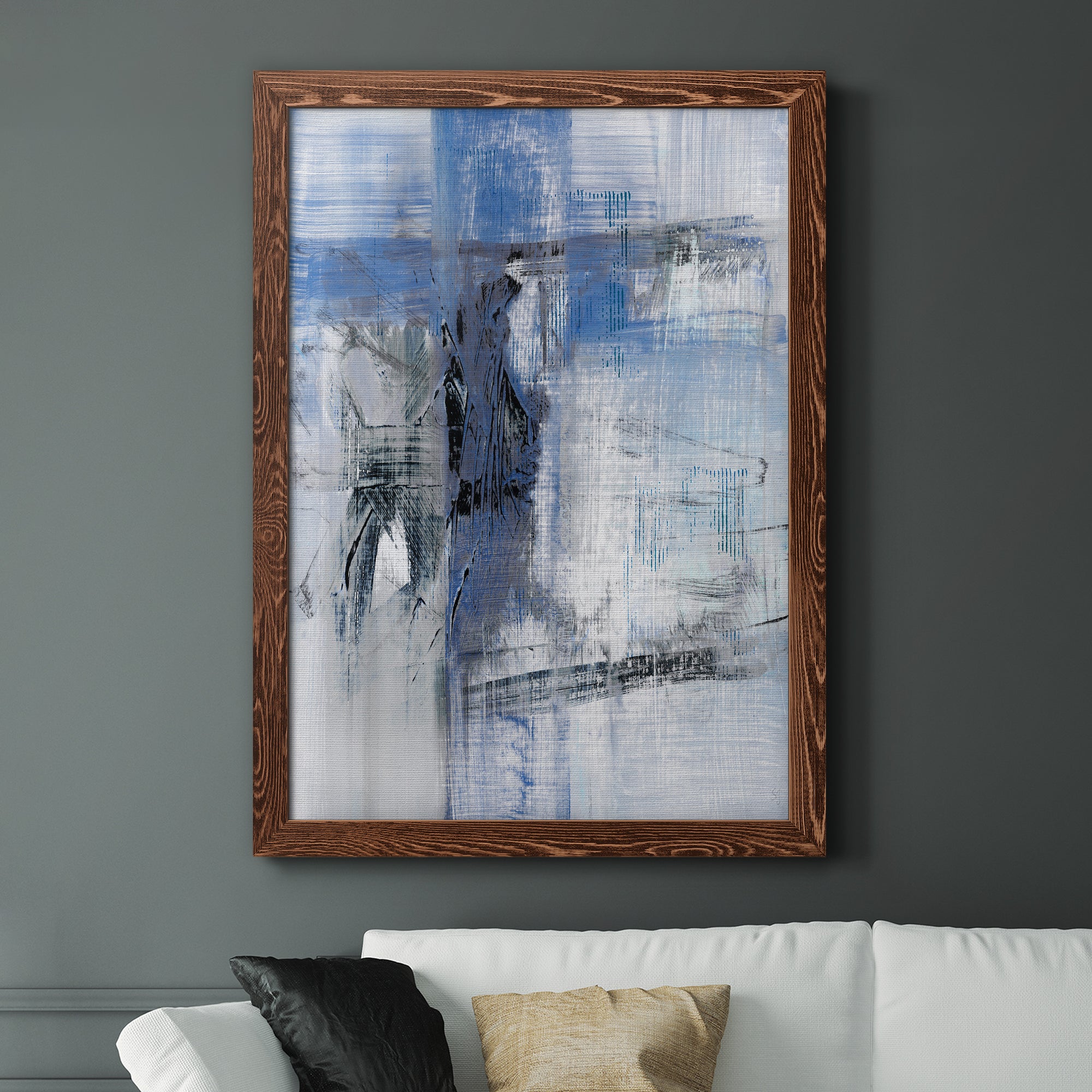 Reflections in Indigo - Premium Canvas Framed in Barnwood - Ready to Hang