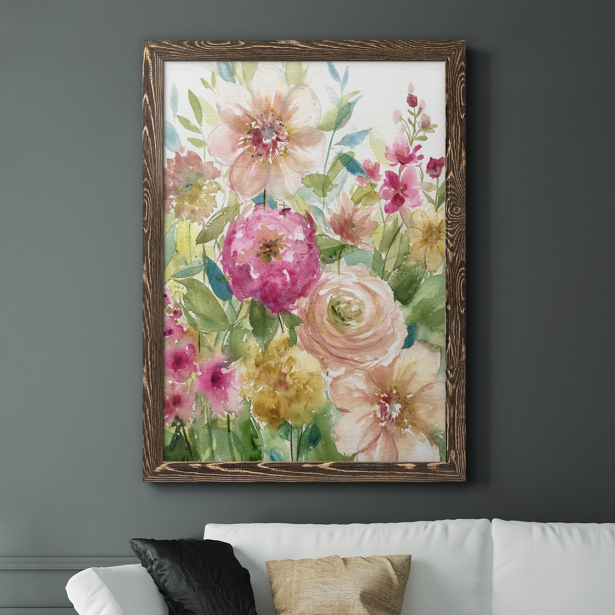 Jardin de Fleurs - Premium Canvas Framed in Barnwood - Ready to Hang