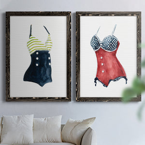 Vintage Swimwear I- Premium Framed Canvas in Barnwood - Ready to Hang