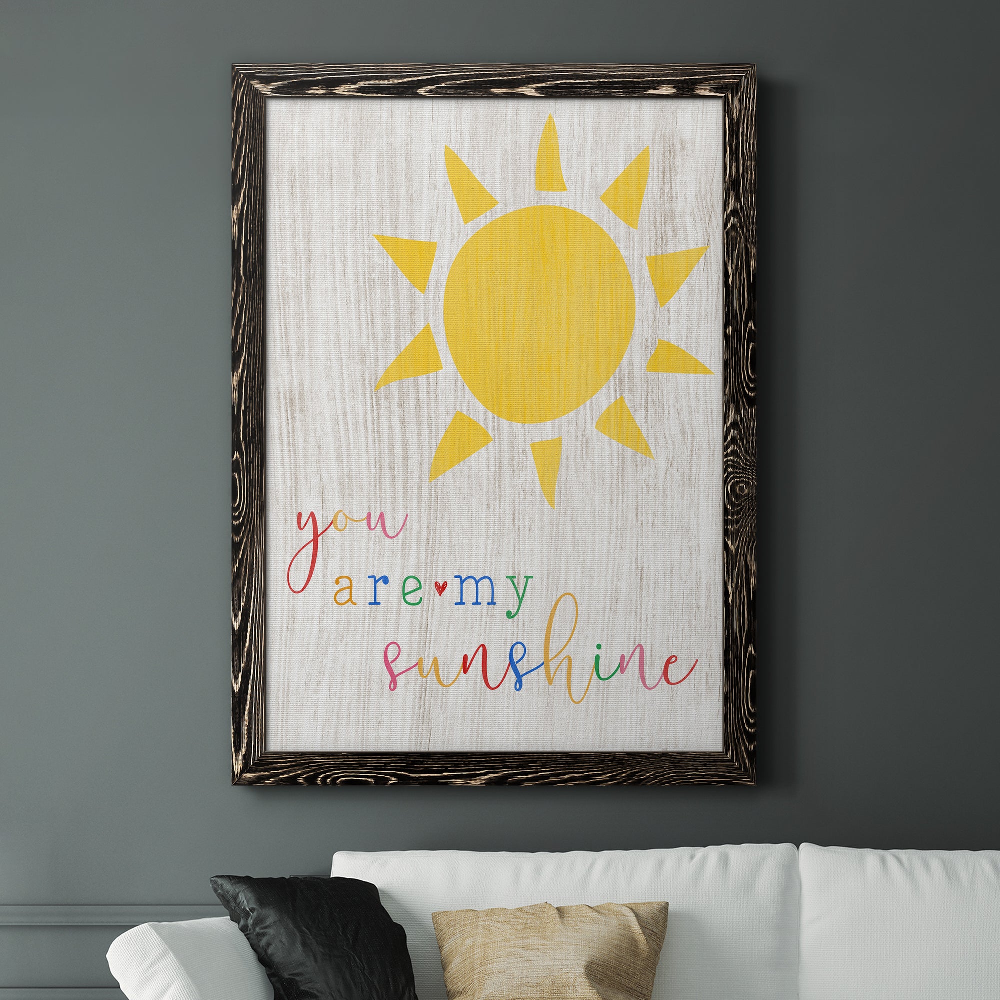 You are my Sunshine - Premium Canvas Framed in Barnwood - Ready to Hang