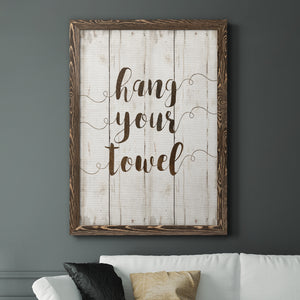 Hang Your Towel - Premium Canvas Framed in Barnwood - Ready to Hang