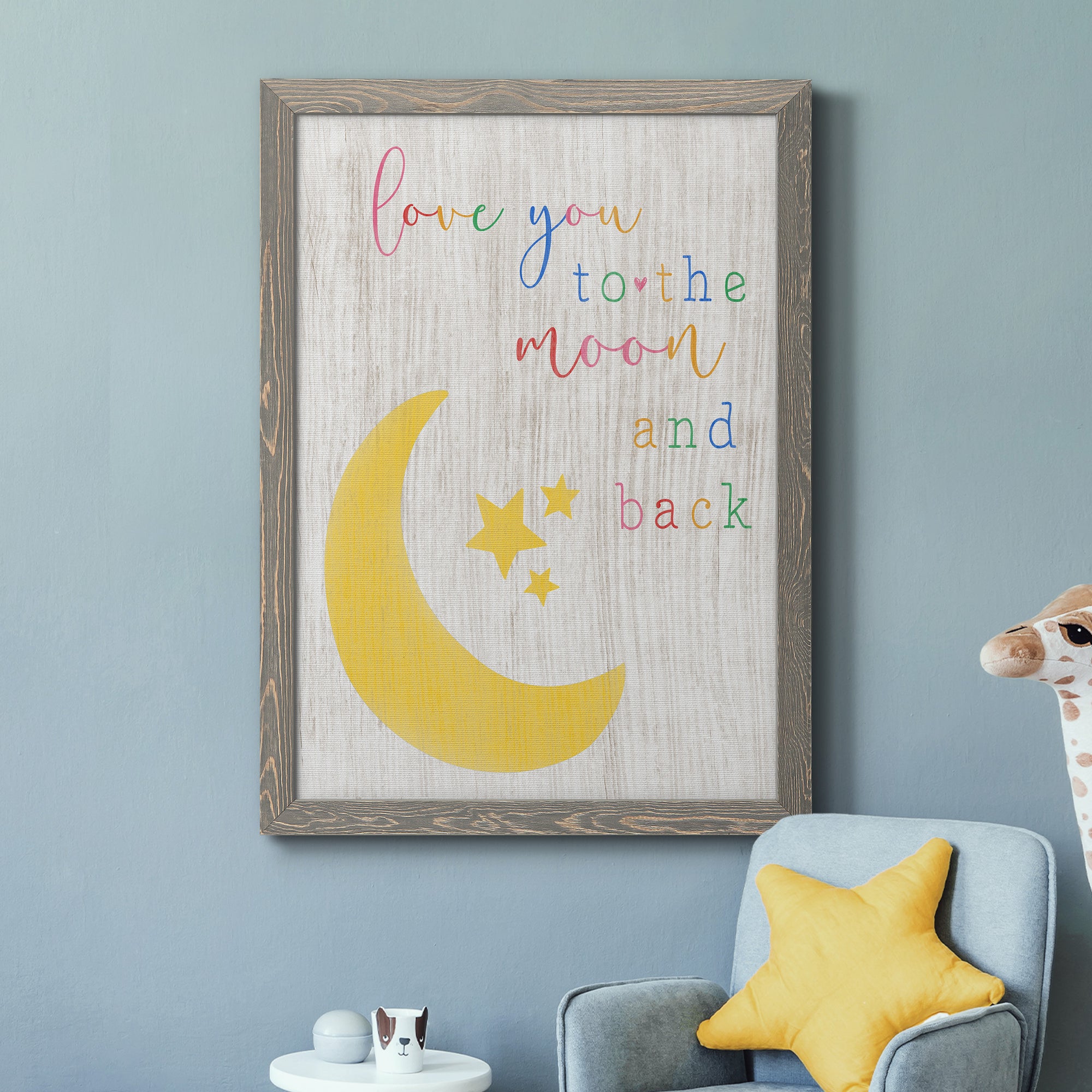 To the Moon and Back - Premium Canvas Framed in Barnwood - Ready to Hang